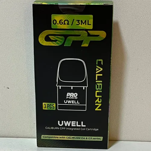 کارتریج یوول کالیبرن GPP | ۰.۶ اهم | ۳ میلی لیتر UWELL CALIBURN GPP Cartridge | 0.6Ω | 3ml